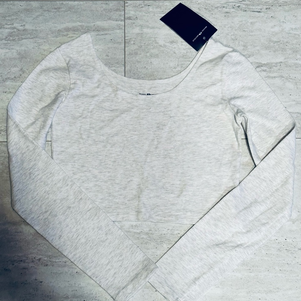 Brandy Melville Gray Fitted long sleeve top